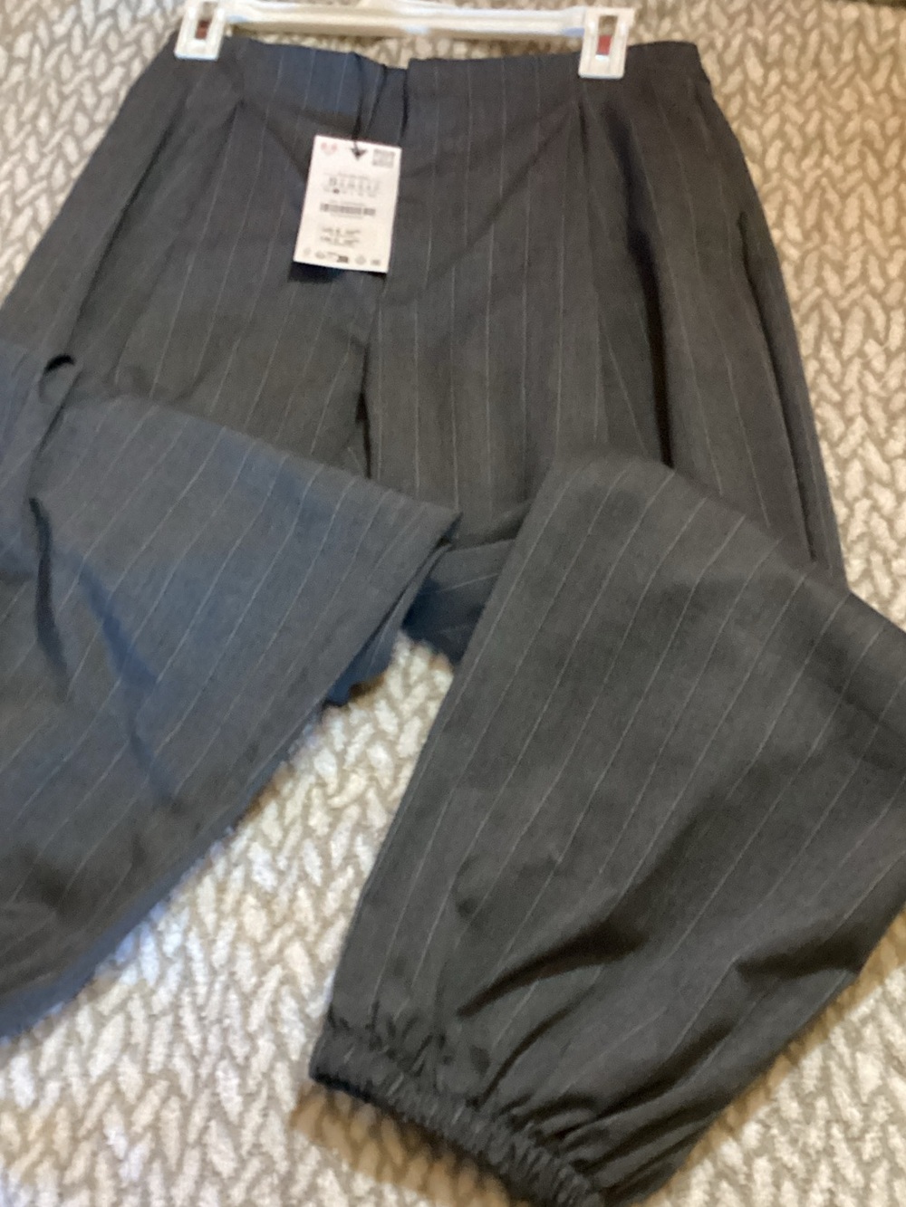 Zara Dark Gray Pinstripe Trousers